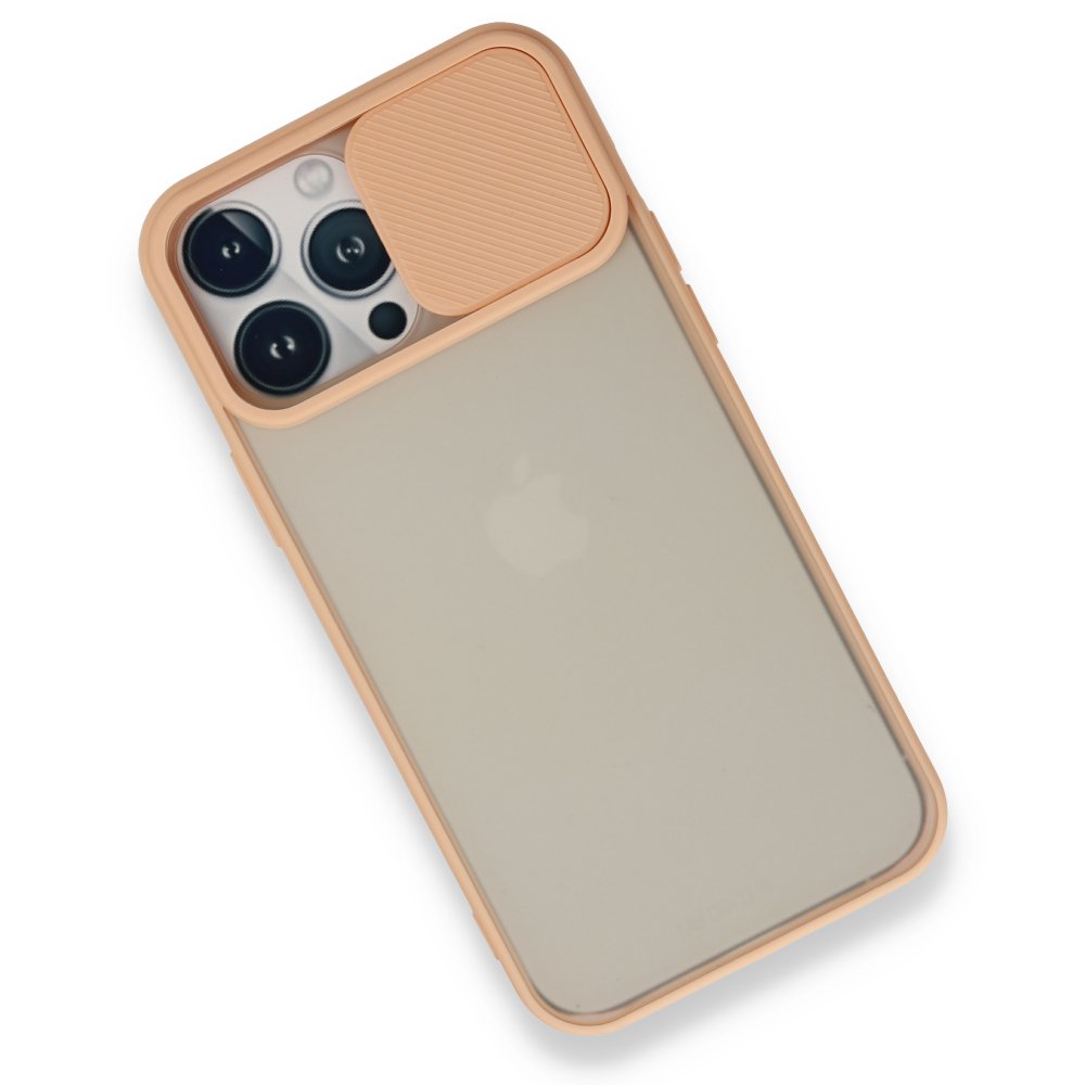  iPhone 13 Pro Max Kılıf Palm Buzlu Kamera Sürgülü Silikon - Pembe