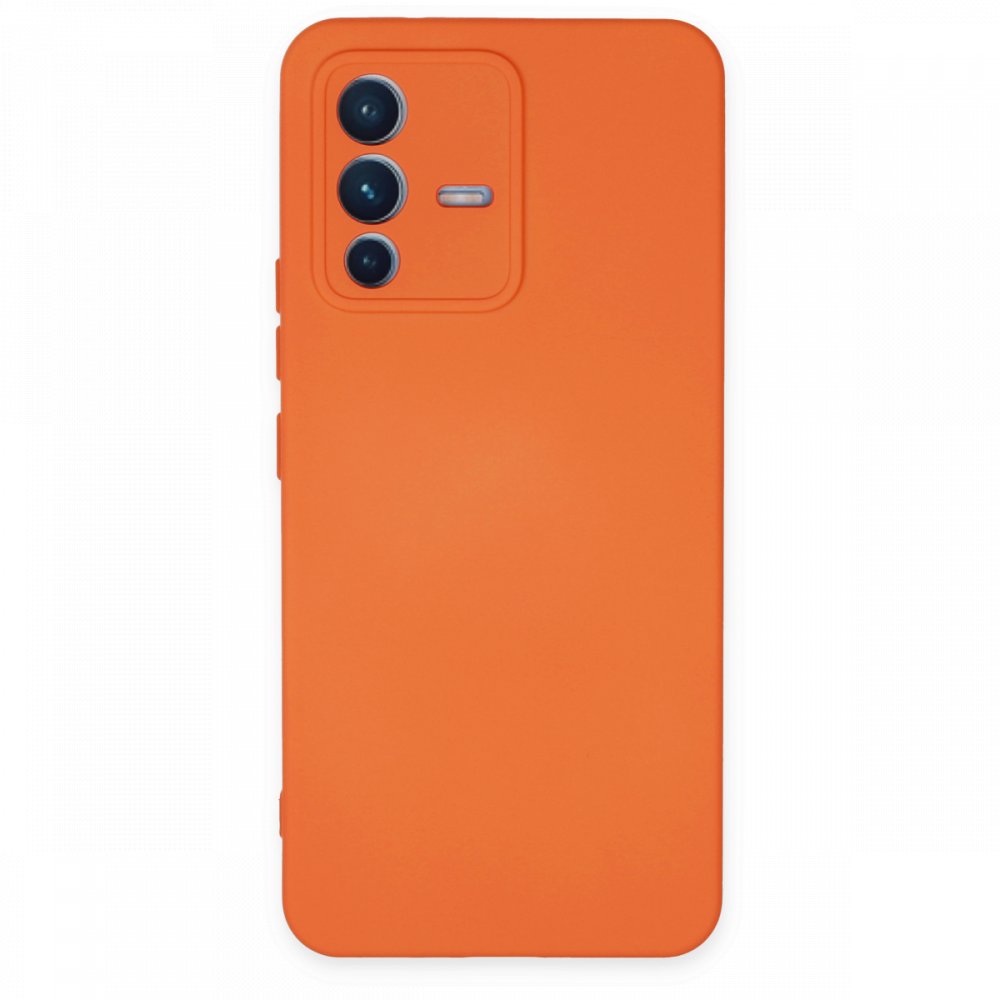 Vivo V23 5G Kılıf Nano içi Kadife Silikon - Turuncu Vivo V23 5G Kılıf Nano içi Kadife Silikon - Turuncu