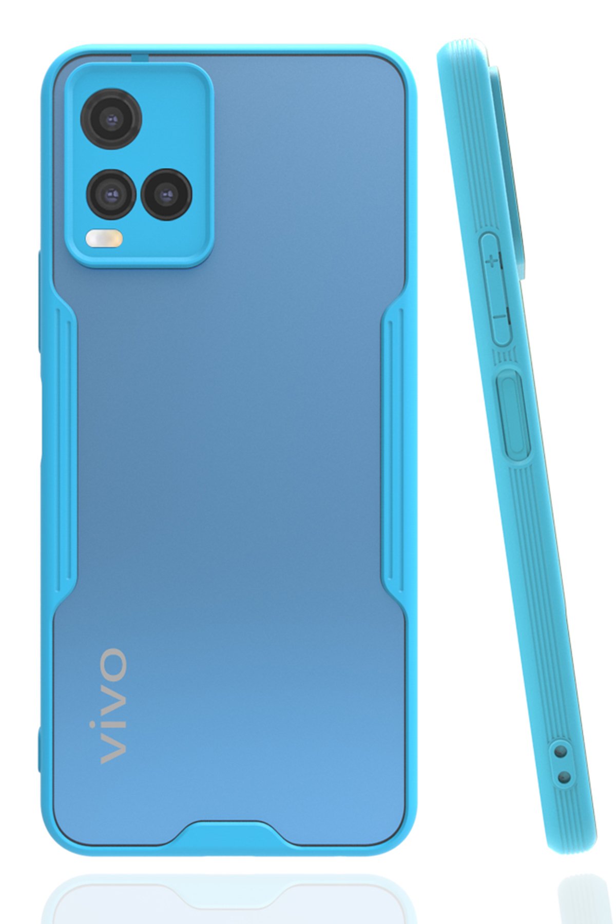 Vivo Y21S Kılıf Platin Silikon - Mavi