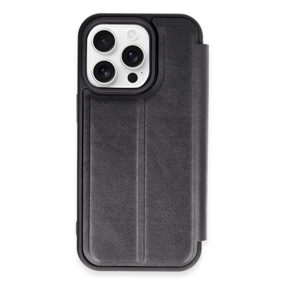  iPhone 15 Pro Max Kılıf Flip Cover - Siyah