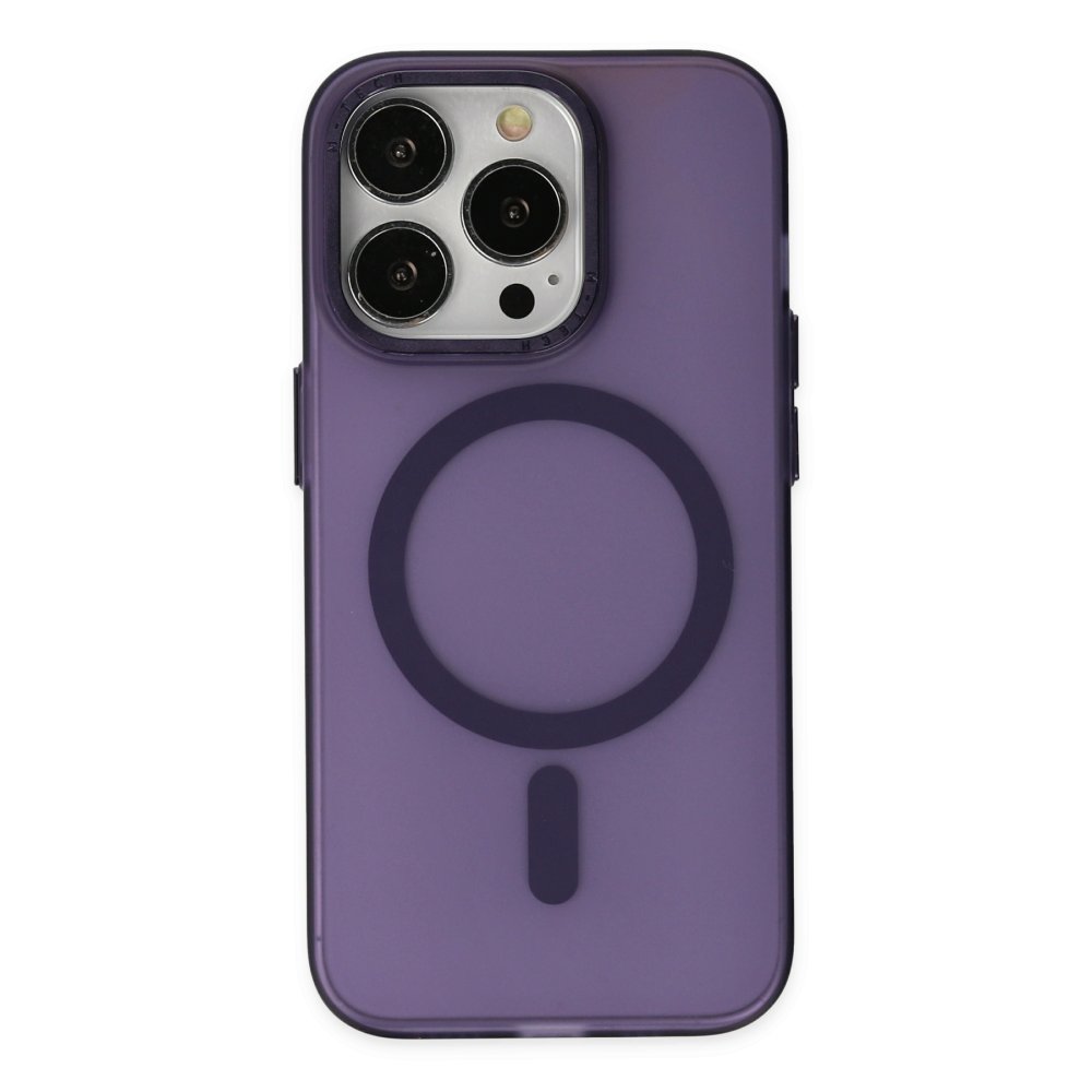  iPhone 14 Pro Kılıf Lodos Magneticsafe Mat Kapak - Mor