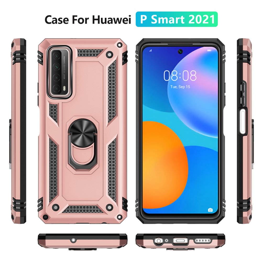 Huawei P Smart 2021 Kılıf Sofya Yüzüklü Silikon Kapak - Rose  Huawei P Smart 2021 Kılıf Sofya Yüzüklü Silikon Kapak - Rose