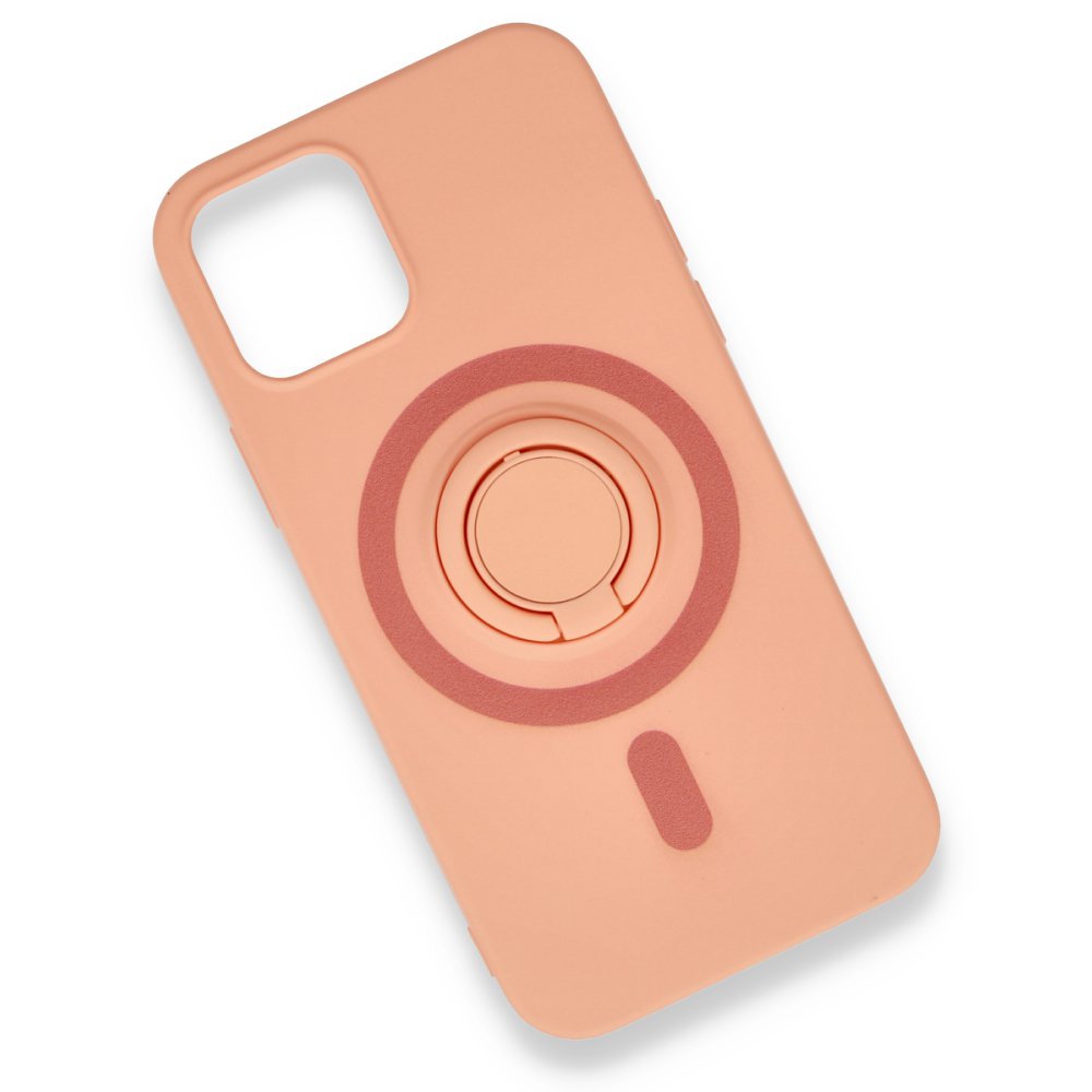  iPhone 12 Mini Kılıf Viktor Yüzüklü Silikon - Pudra