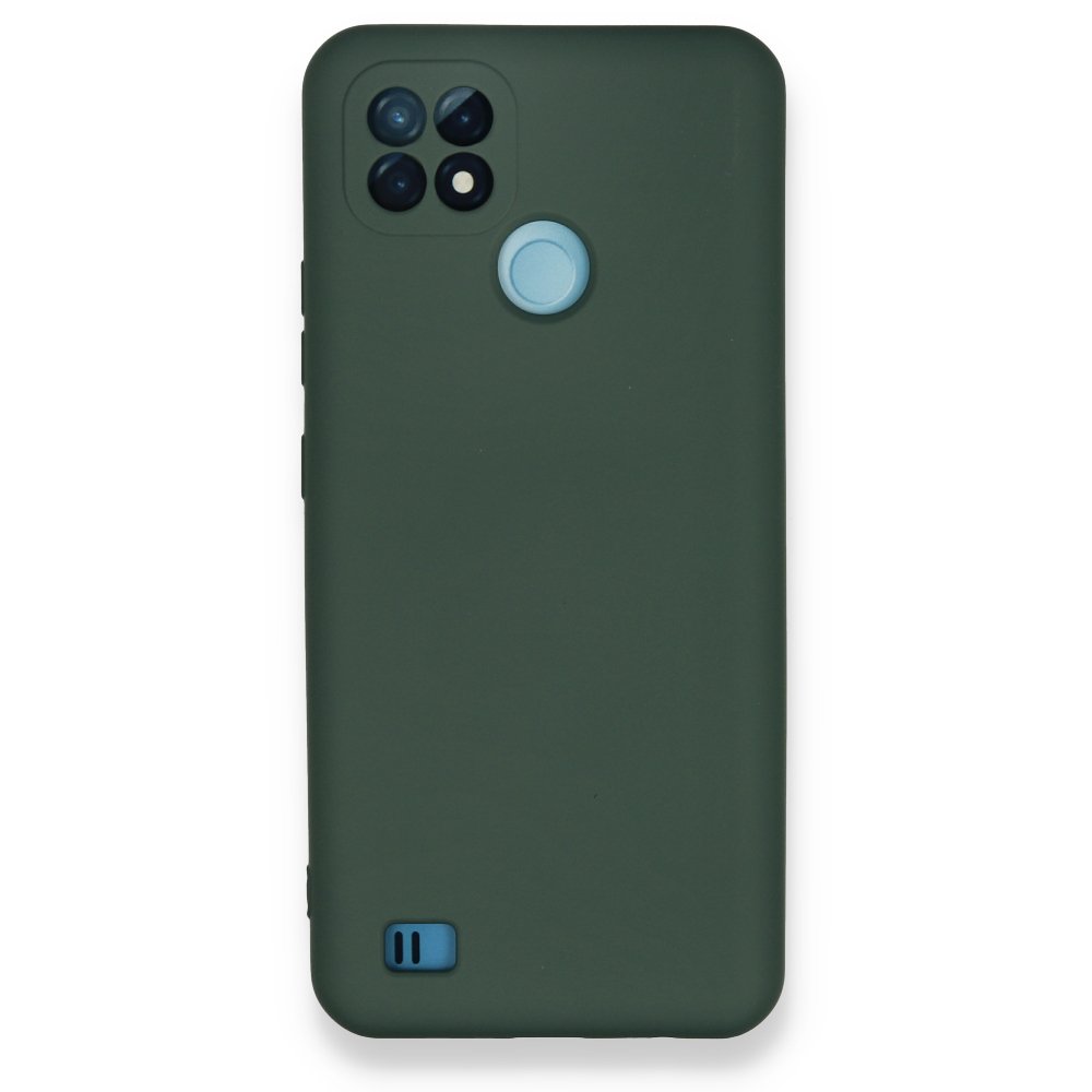 Realme C21 Kılıf Nano içi Kadife Silikon - Koyu Yeşil Realme C21 Kılıf Nano içi Kadife Silikon - Koyu Yeşil
