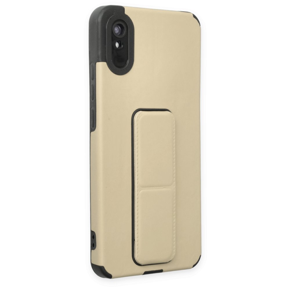 Redmi 9A Kılıf Mega Standlı Silikon - Gold Redmi 9A Kılıf Mega Standlı Silikon - Gold