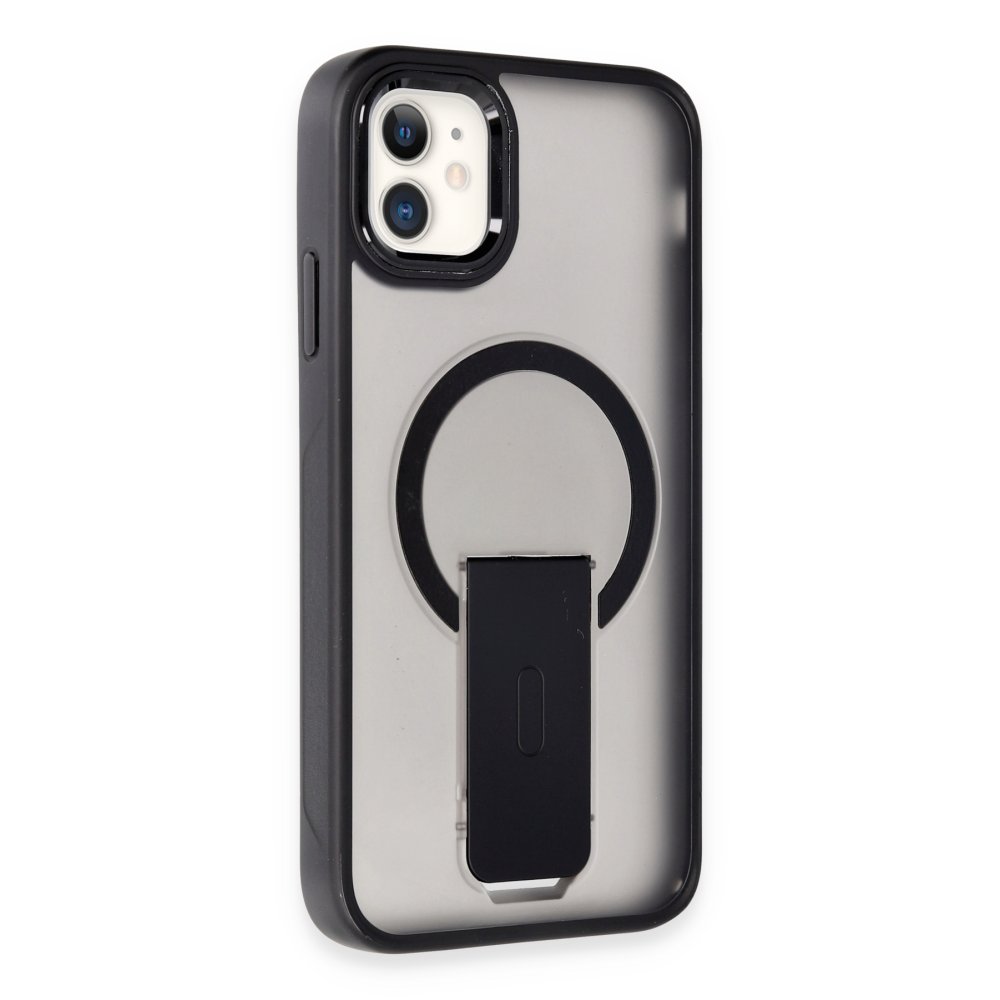  iPhone 12 Tork Magsafe Standlı Kapak - Siyah