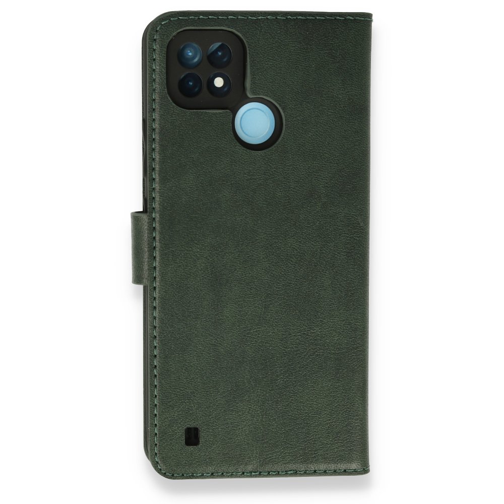  Realme C21 Kılıf Trend S Plus Kapaklı Kılıf - Yeşil