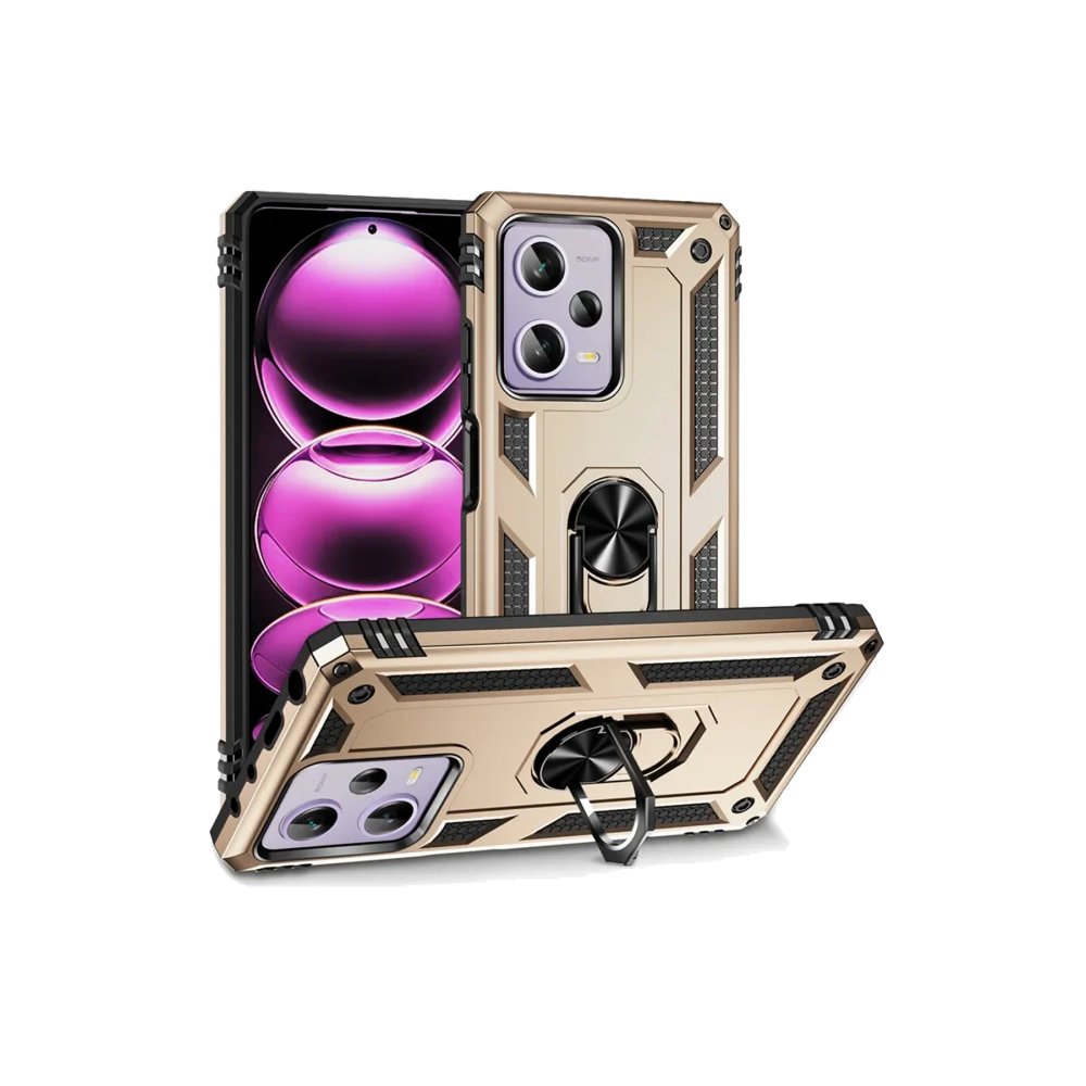 Redmi Note 12 5G Kılıf Sofya Yüzüklü Silikon Kapak - Gold