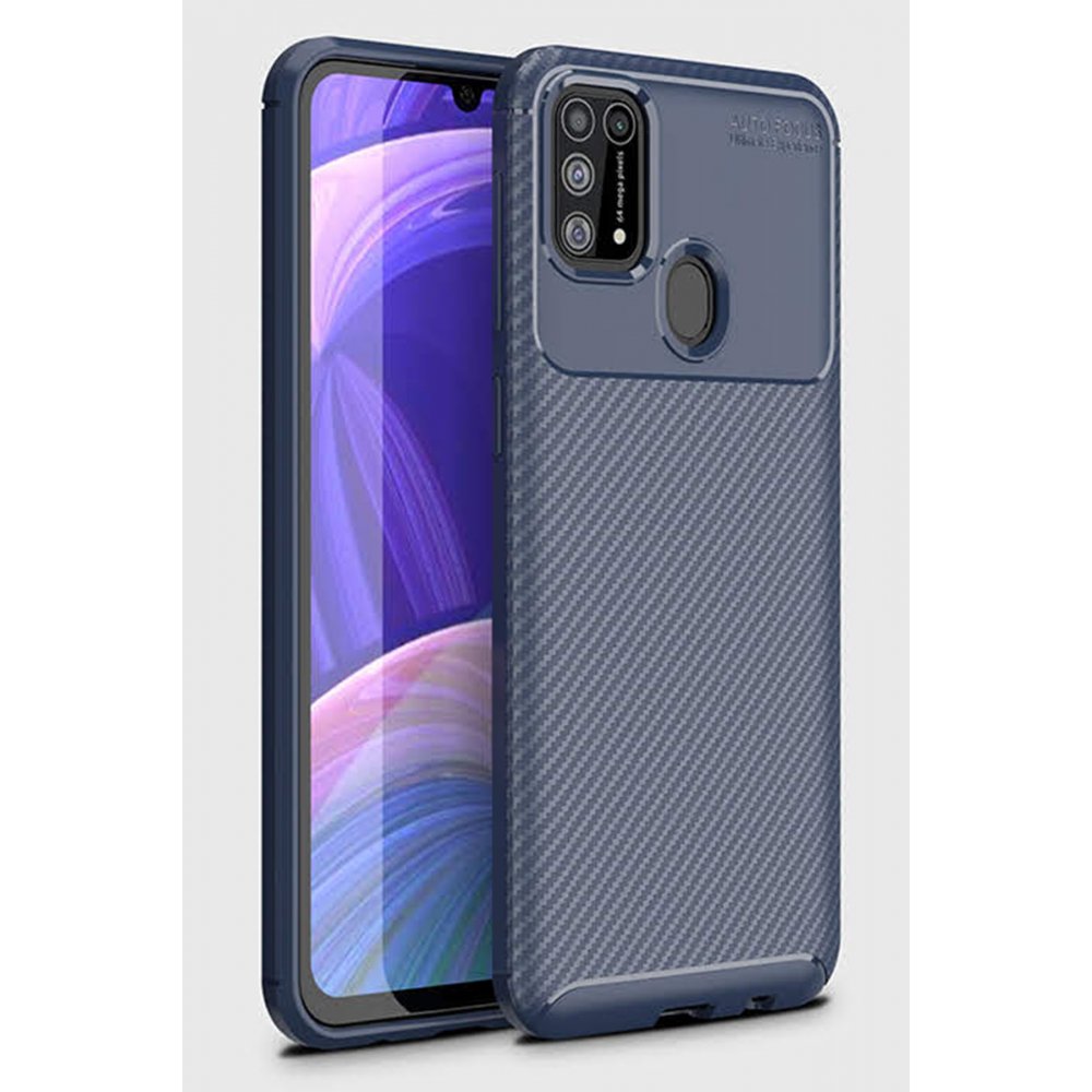  Samsung Galaxy M31 Kılıf Auto Focus Karbon Kapak - Lacivert