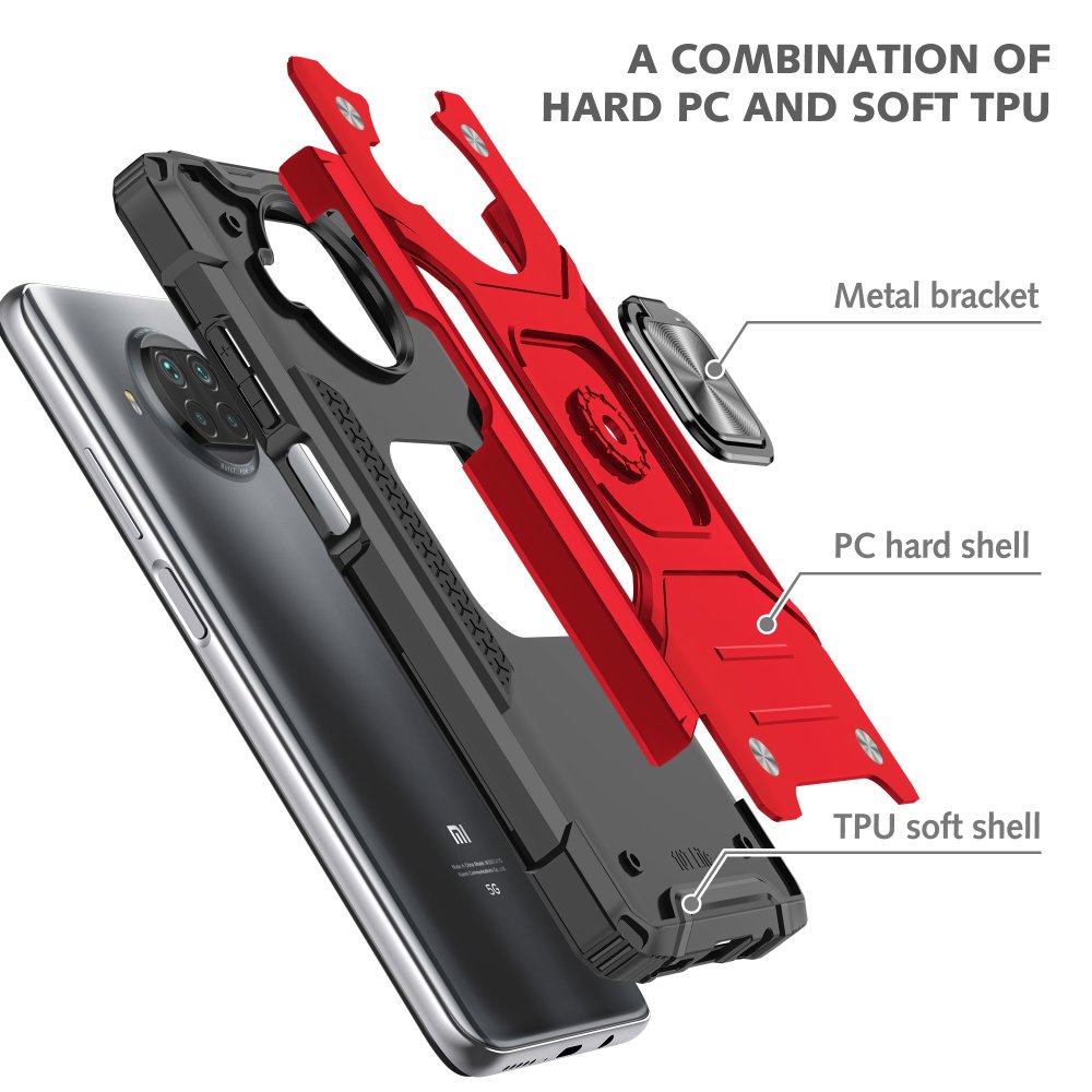 Xiaomi Mi 10T Lite Kılıf Zegna Yüzüklü Silikon Kapak - Kırmızı  Xiaomi Mi 10T Lite Kılıf Zegna Yüzüklü Silikon Kapak - Kırmızı