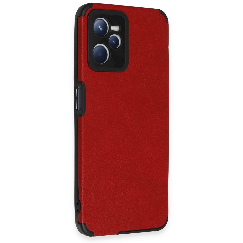 Realme C35 Kılıf Loop Deri Silikon - Kırmızı  Realme C35 Kılıf Loop Deri Silikon - Kırmızı