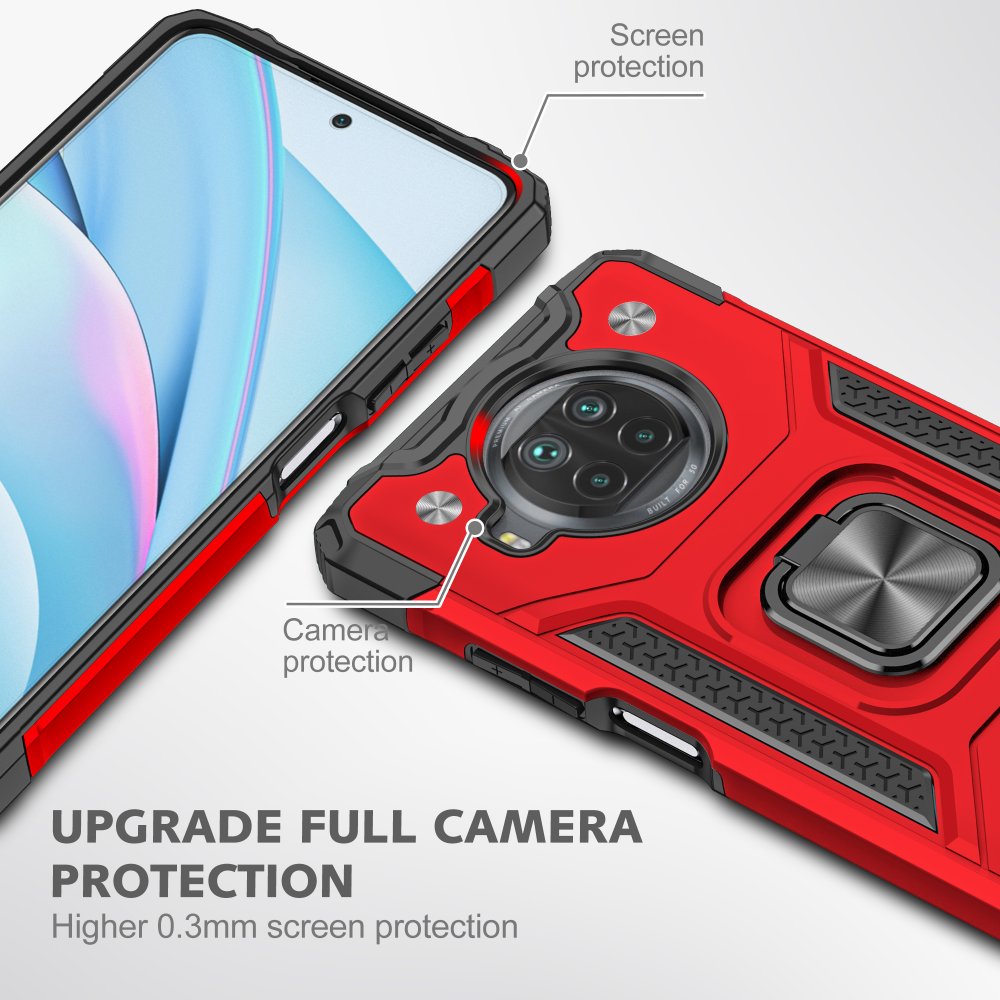 Xiaomi Mi 10T Lite Kılıf Zegna Yüzüklü Silikon Kapak - Kırmızı  Xiaomi Mi 10T Lite Kılıf Zegna Yüzüklü Silikon Kapak - Kırmızı
