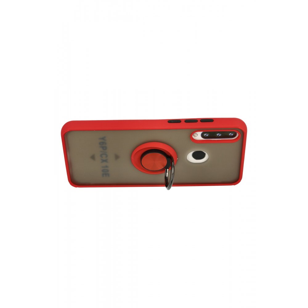 Huawei Y6P Kılıf Montreal Yüzüklü Silikon Kapak - Kırmızı  Huawei Y6P Kılıf Montreal Yüzüklü Silikon Kapak - Kırmızı