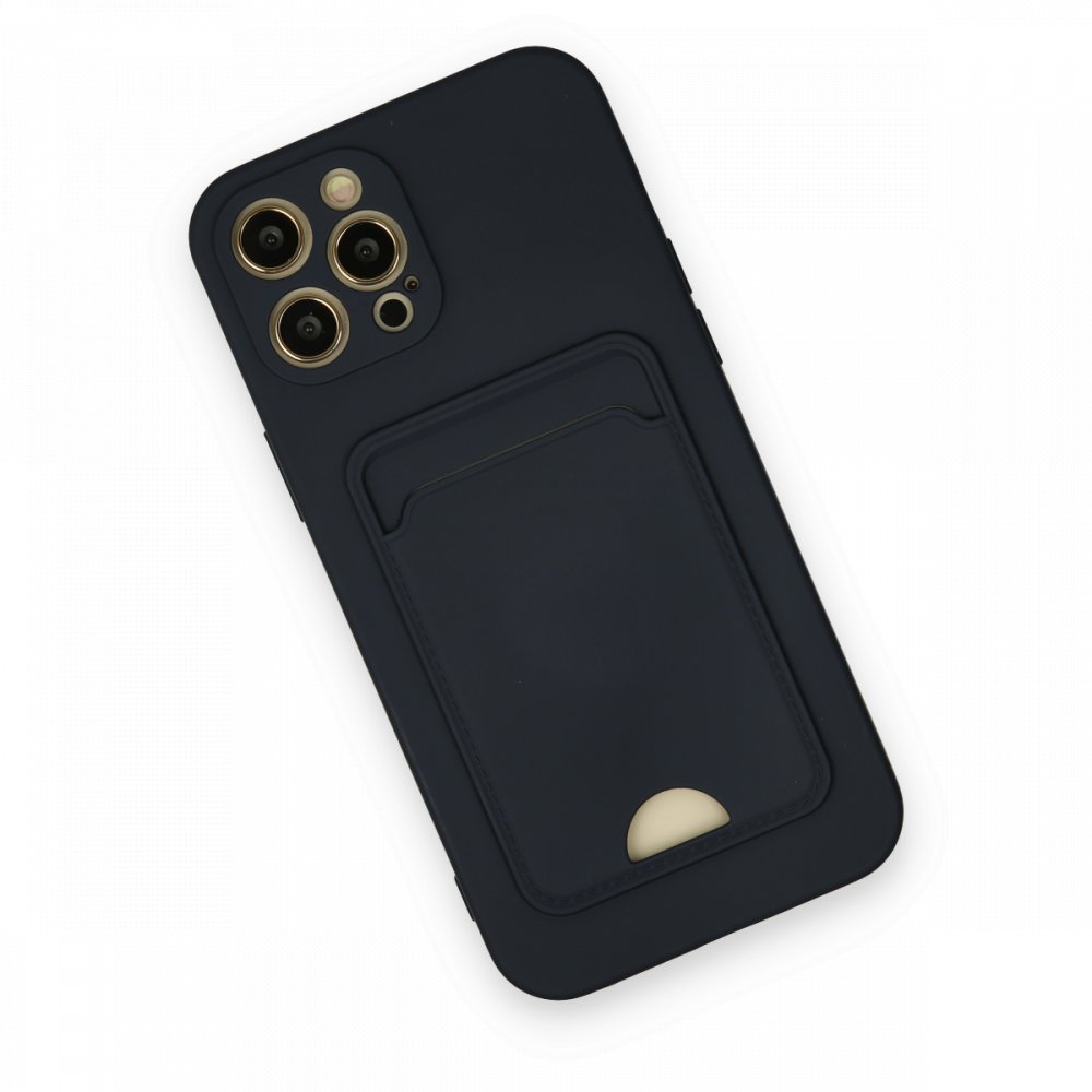  iPhone 12 Pro Max Kılıf Kelvin Kartvizitli Silikon - Lacivert