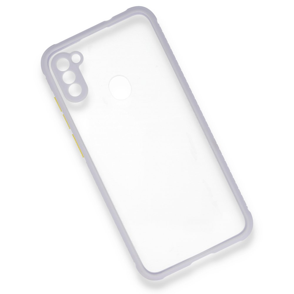Samsung Galaxy M11 Kılıf Miami Şeffaf Silikon - Lila Samsung Galaxy M11 Kılıf Miami Şeffaf Silikon - Lila