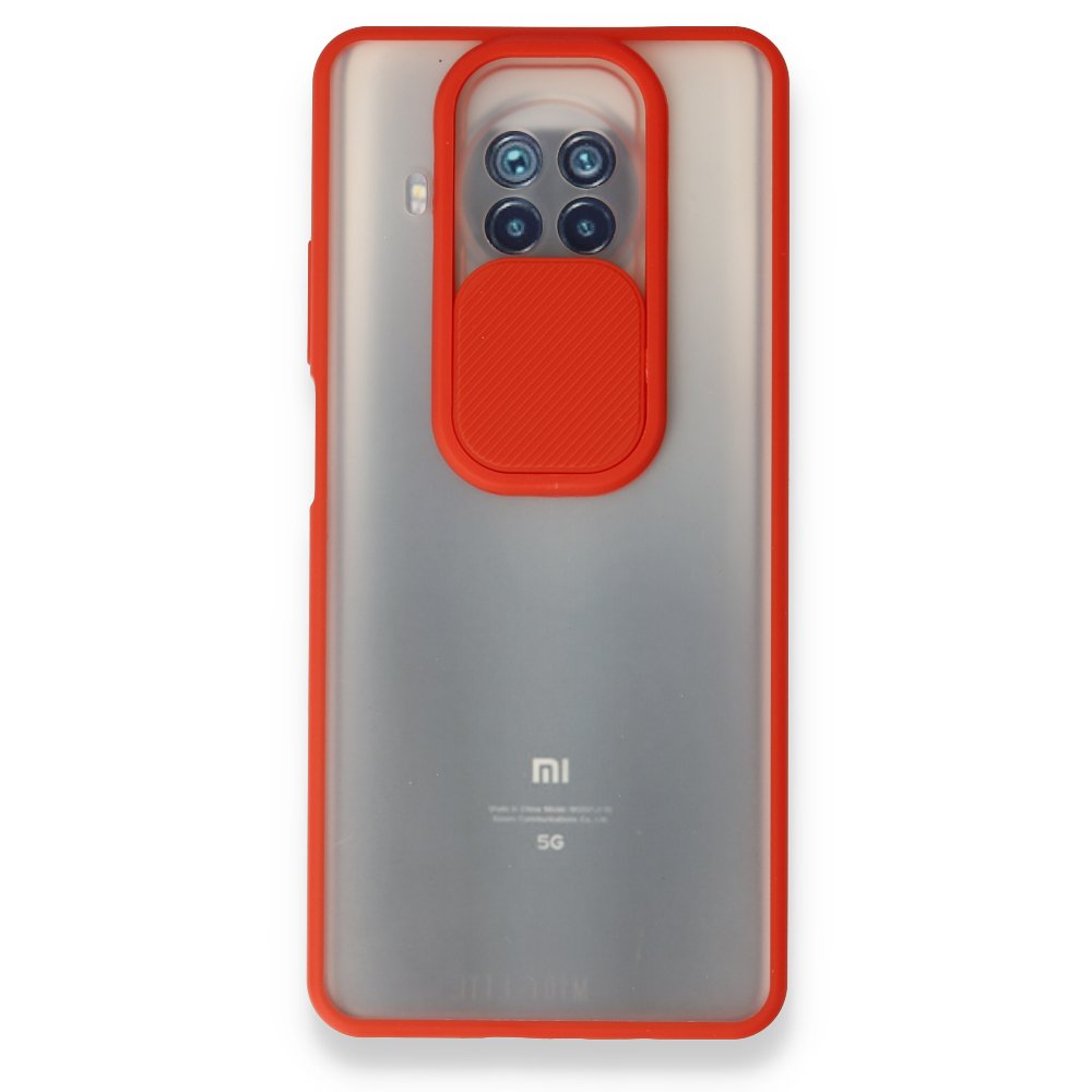 Xiaomi Mi 10T Lite Kılıf Palm Buzlu Kamera Sürgülü Silikon - Kırmızı  Xiaomi Mi 10T Lite Kılıf Palm Buzlu Kamera Sürgülü Silikon - Kırmızı