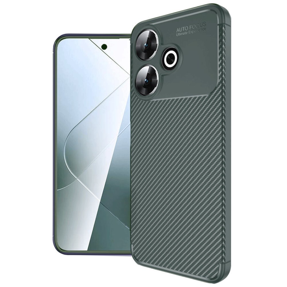 Redmi 13 4G Kılıf Auto Focus Karbon Kapak - Koyu Yeşil Redmi 13 4G Kılıf Auto Focus Karbon Kapak - Koyu Yeşil