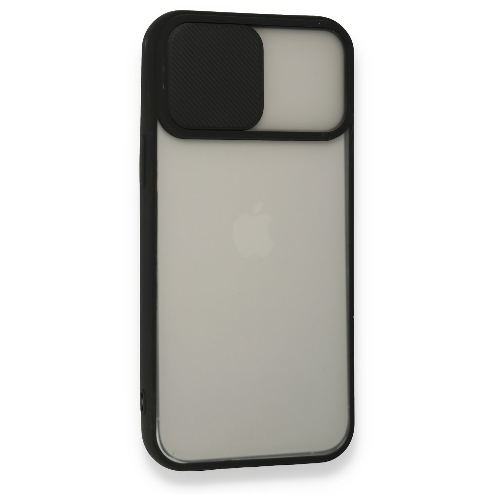 iPhone 13 Pro Max Kılıf Palm Buzlu Kamera Sürgülü Silikon - Siyah iPhone 13 Pro Max Kılıf Palm Buzlu Kamera Sürgülü Silikon - Siyah