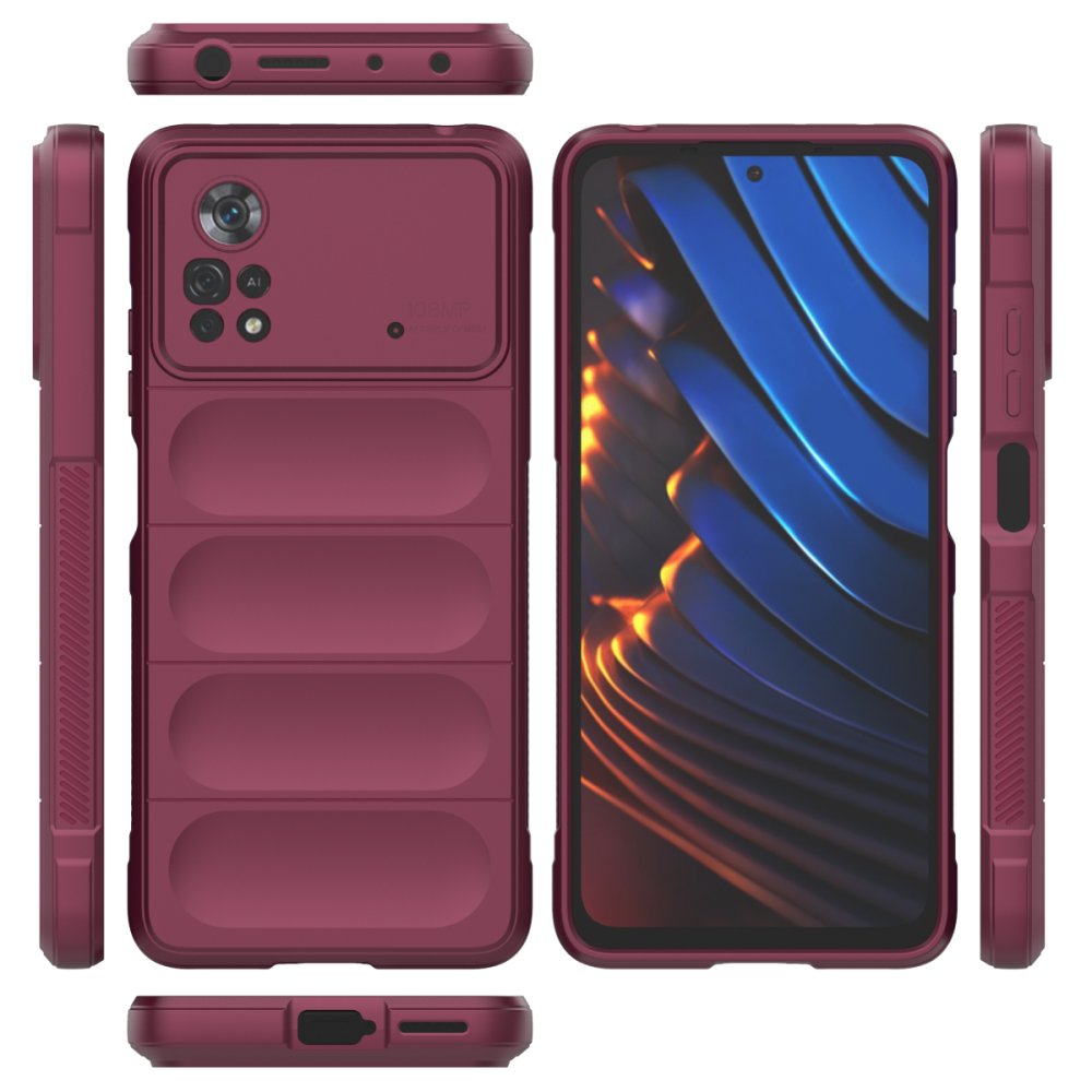  Xiaomi Poco X4 Pro 5G Kılıf Optimum Silikon - Bordo