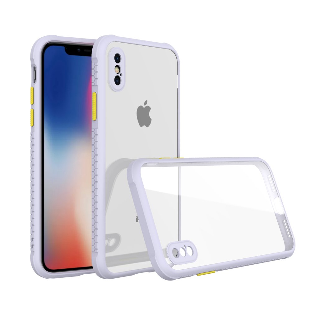  iPhone XS Max Kılıf Miami Şeffaf Silikon - Lila