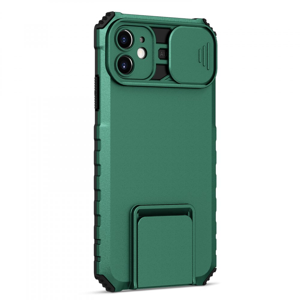 iPhone 11 Kılıf Walker Standlı Kapak - Yeşil iPhone 11 Kılıf Walker Standlı Kapak - Yeşil