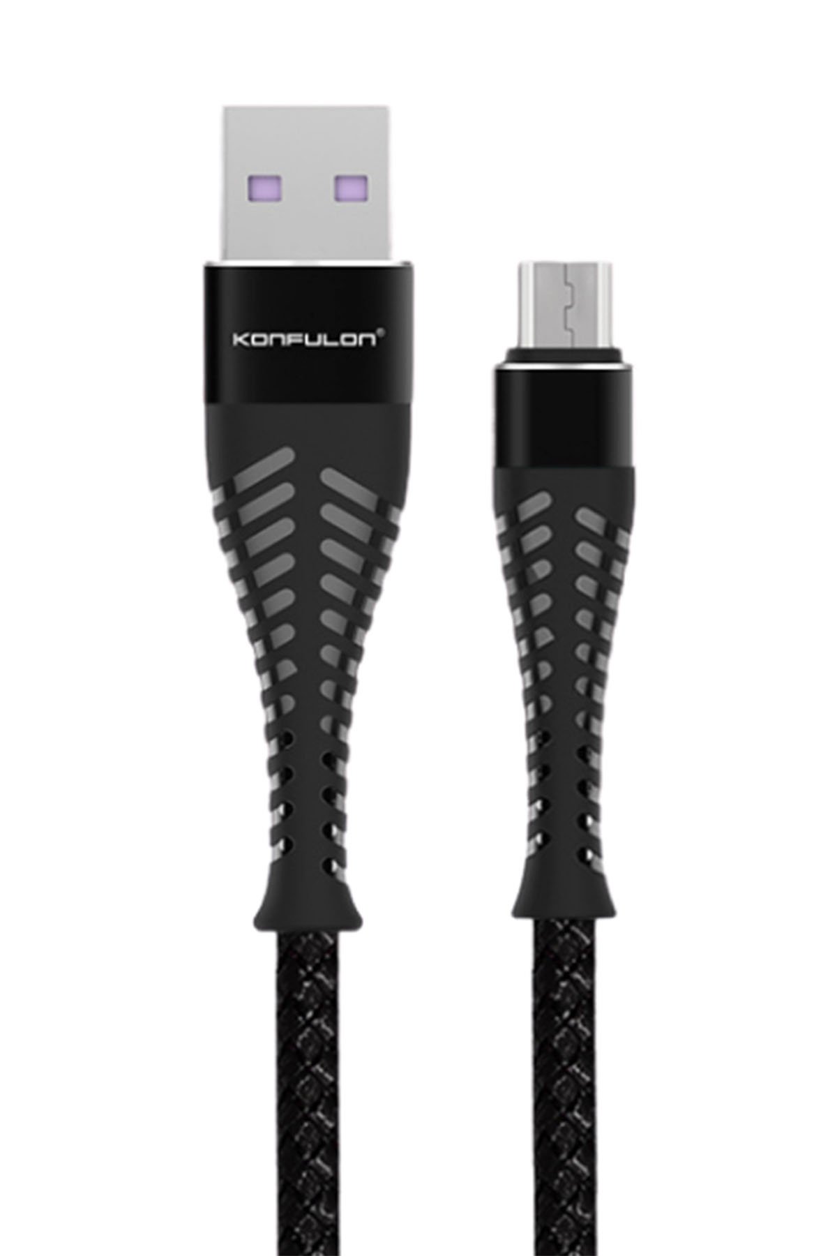 Konfulon S61 Micro USB Kablo 1.2M 3.1A - Siyah