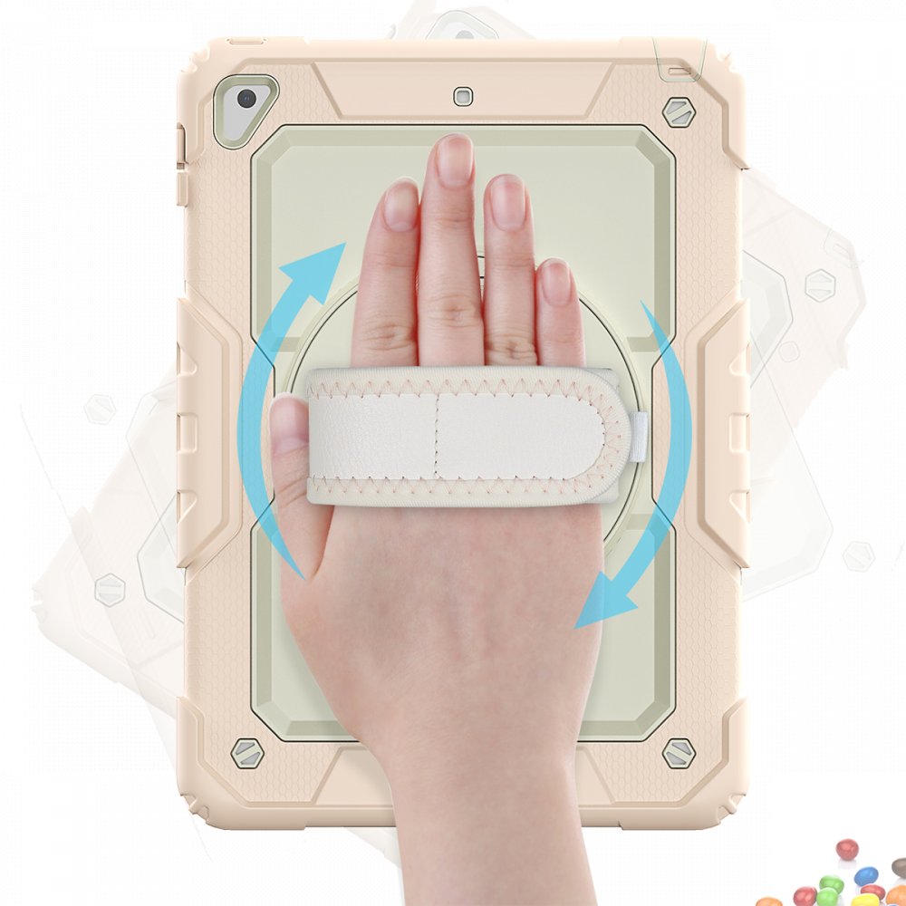  iPad 9.7 (2017) Kılıf Strap New Tablet Kapak - Pembe