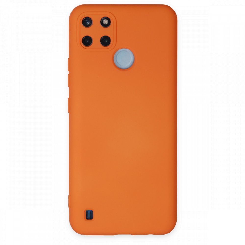  Realme C21Y Kılıf Nano içi Kadife Silikon - Turuncu
