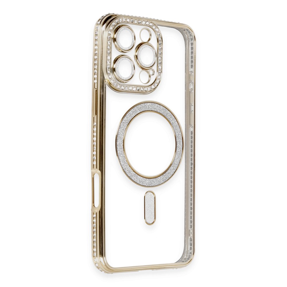 iPhone 16 Pro Kılıf Joke Simli Magneticsafe Kılıf - Gold  iPhone 16 Pro Kılıf Joke Simli Magneticsafe Kılıf - Gold