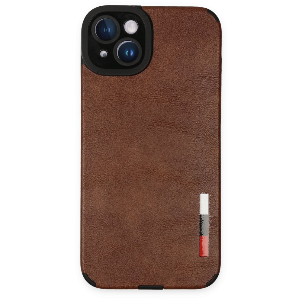  iPhone 14 Kılıf Loop Deri Silikon - Kahverengi