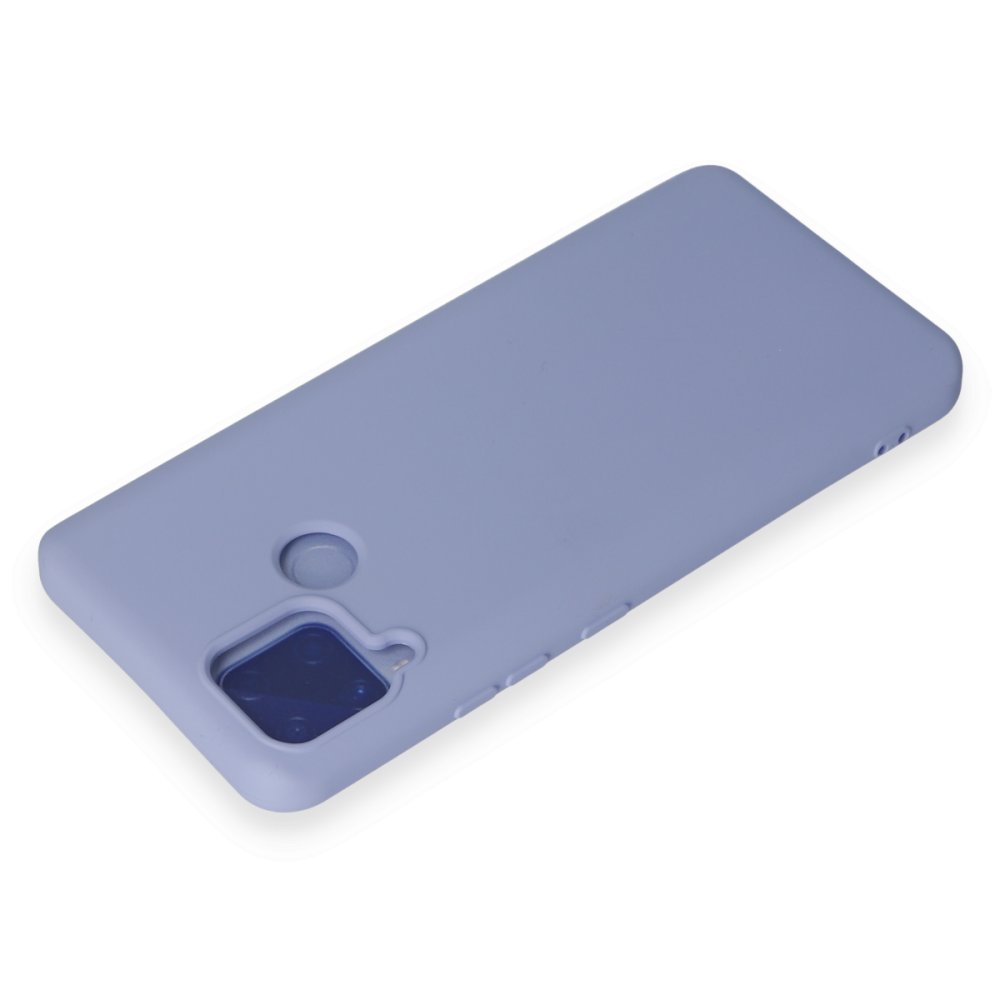Realme C15 Kılıf Nano içi Kadife Silikon - Lila  Realme C15 Kılıf Nano içi Kadife Silikon - Lila