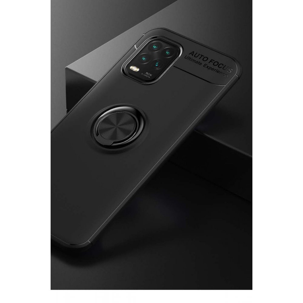  Xiaomi Mi 10 Lite Kılıf Range Yüzüklü Silikon - Siyah