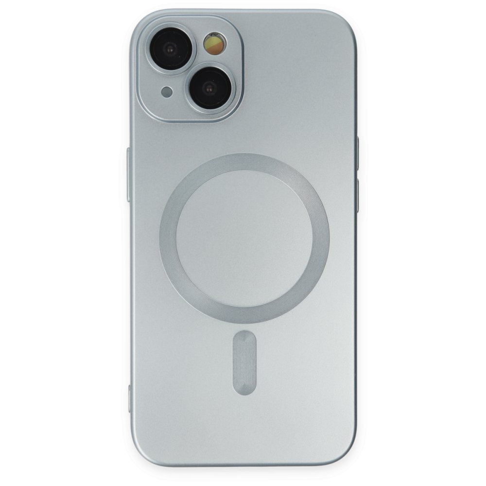  iPhone 14 Plus Kılıf Moshi Lens Magneticsafe Silikon - Sierra Blue