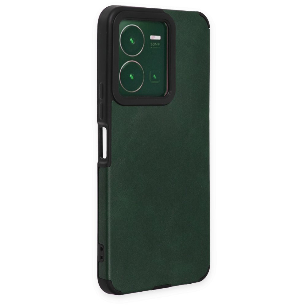  Vivo Y35 Kılıf Loop Deri Silikon - Yeşil