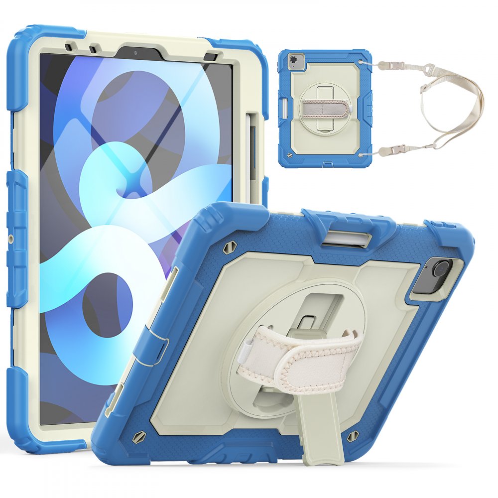 iPad Air 4 10.9 Kılıf Strap New Tablet Kapak - Mavi
