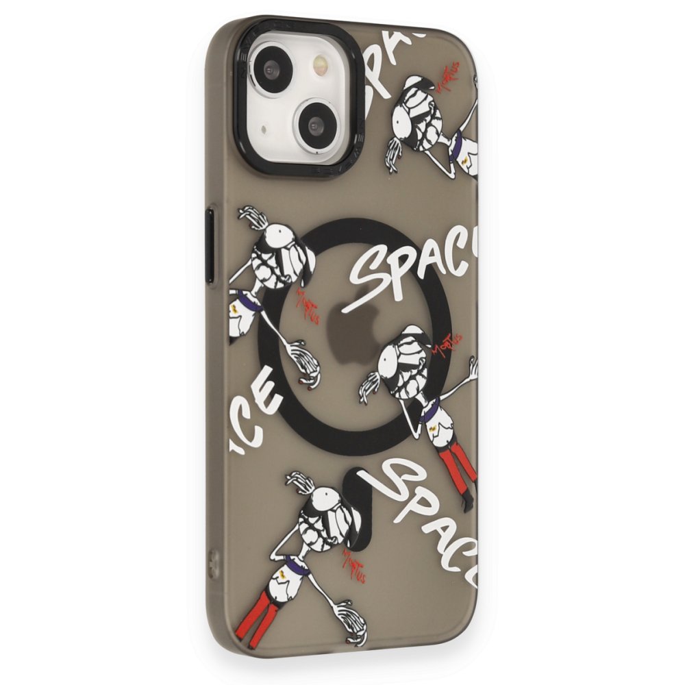  iPhone 14 Kılıf Apollo Magneticsafe Desenli Kapak - Apollo Siyah - 3