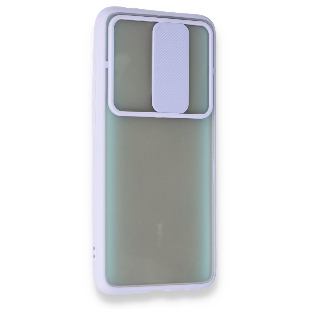 Redmi Note 8 Pro Kılıf Palm Buzlu Kamera Sürgülü Silikon - Lila