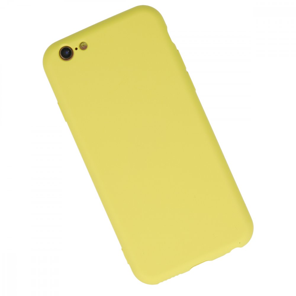 iPhone 6 Plus Kılıf Nano içi Kadife Silikon - Sarı iPhone 6 Plus Kılıf Nano içi Kadife Silikon - Sarı