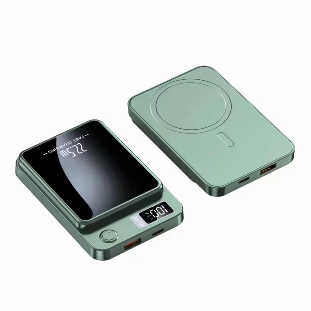  MAG103 10.000 mAh PD 22.5 Watt Magneticsafe Powerbank - Yeşil