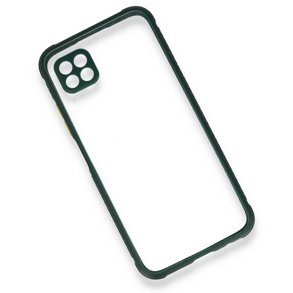 Huawei P40 Lite Kılıf Miami Şeffaf Silikon - Koyu Yeşil  Huawei P40 Lite Kılıf Miami Şeffaf Silikon - Koyu Yeşil