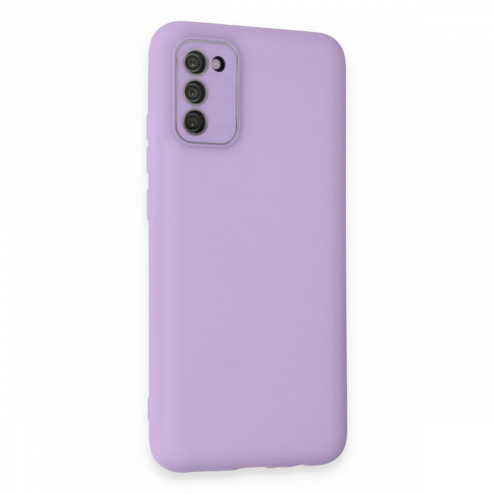  Samsung Galaxy A02S Kılıf Lansman Glass Kapak - Lila