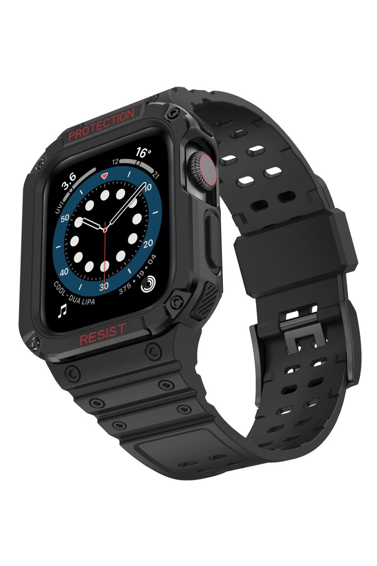  Apple Watch 42mm KR401 Silikon Kordon - Siyah