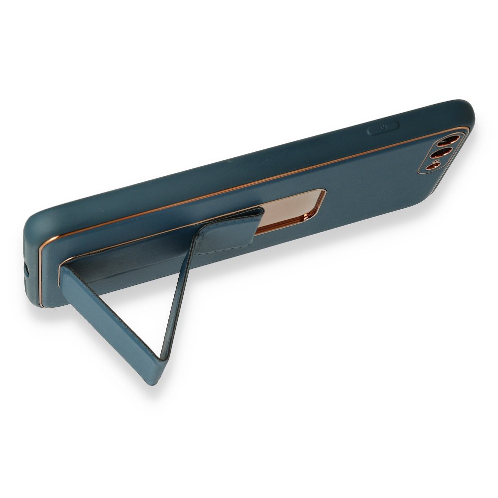 iPhone 8 Plus Kılıf Coco Deri Standlı Kapak - Mavi iPhone 8 Plus Kılıf Coco Deri Standlı Kapak - Mavi