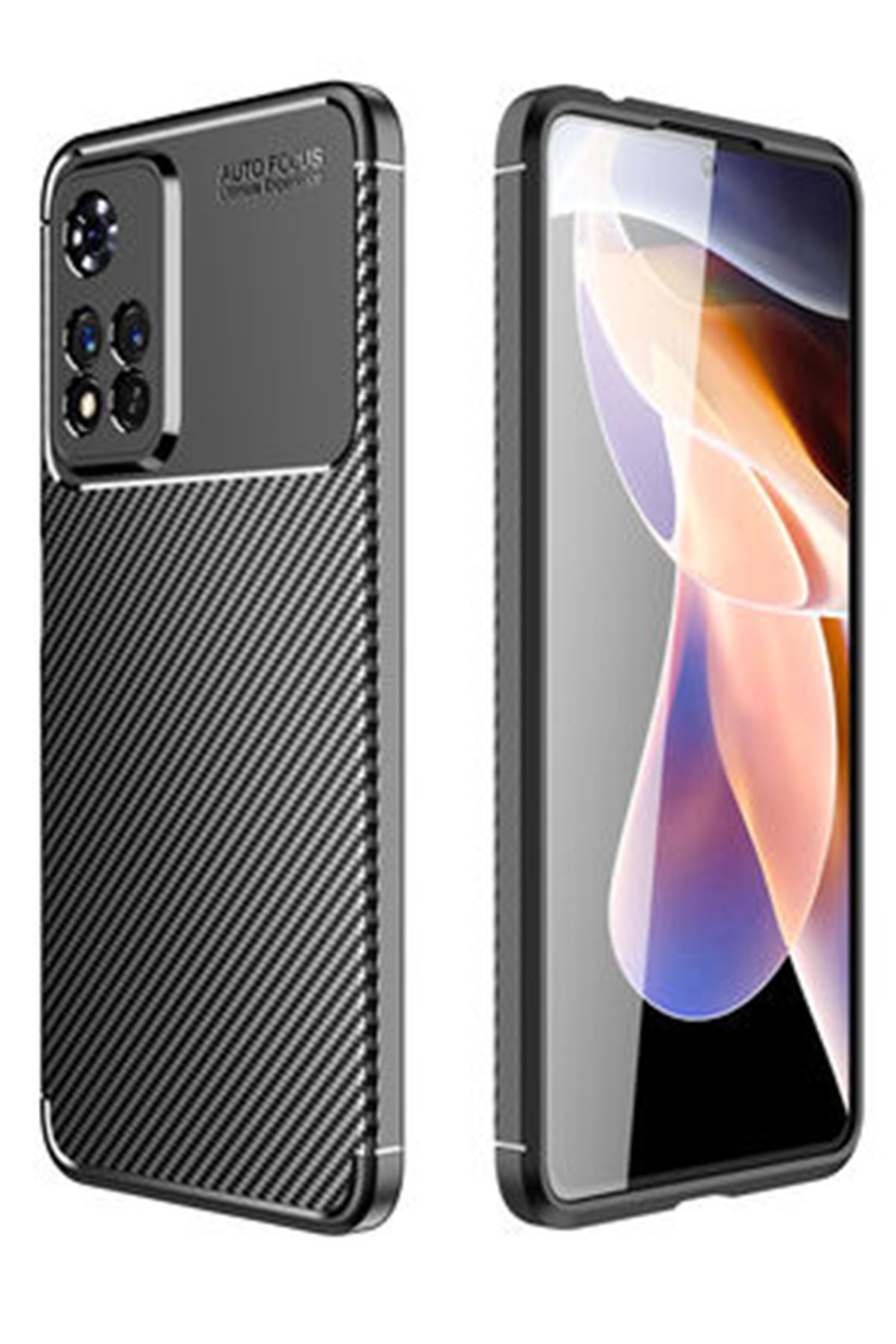 Redmi Note 11 Pro Plus 5G Kılıf Auto Focus Karbon Kapak - Siyah Redmi Note 11 Pro Plus 5G Kılıf Auto Focus Karbon Kapak - Siyah