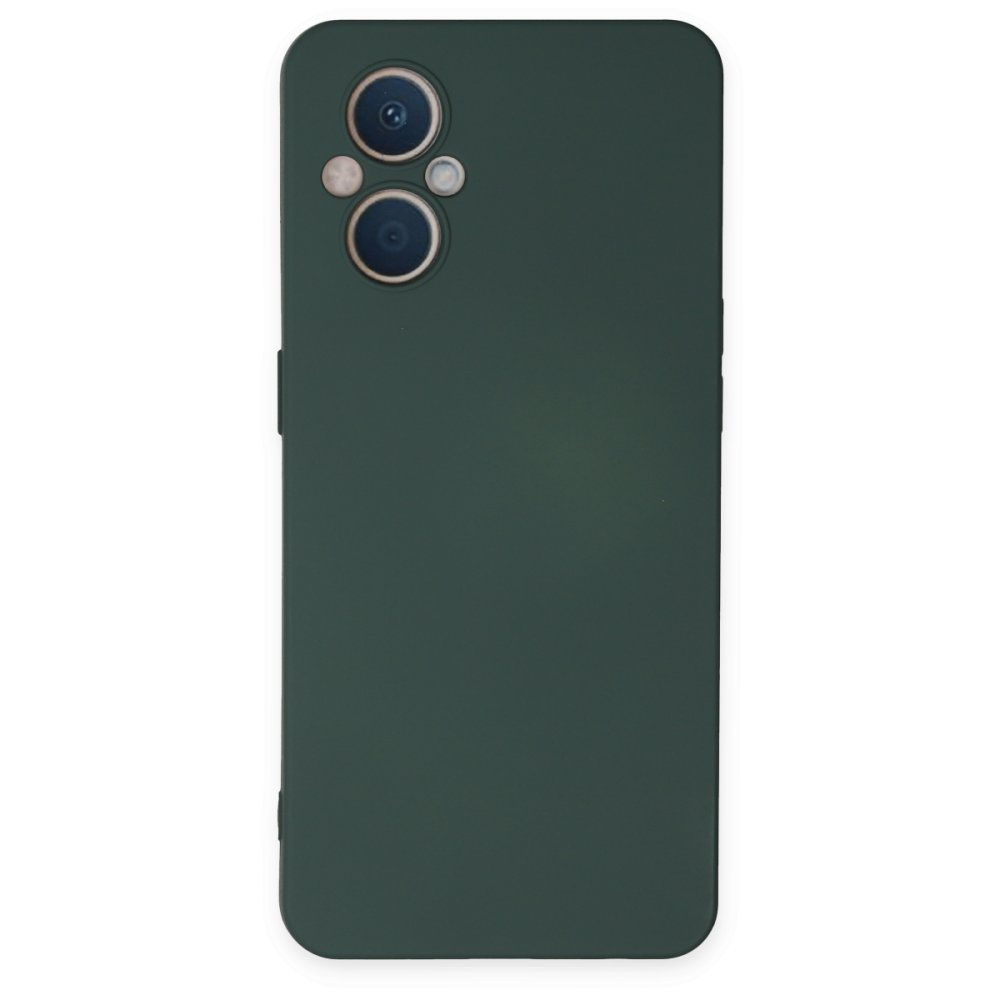  Oppo Reno 8 Lite Kılıf Nano içi Kadife Silikon - Koyu Yeşil