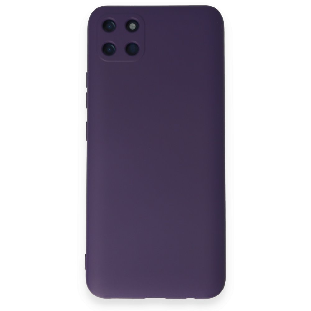 Realme C11 Kılıf Nano içi Kadife Silikon - Mor  Realme C11 Kılıf Nano içi Kadife Silikon - Mor