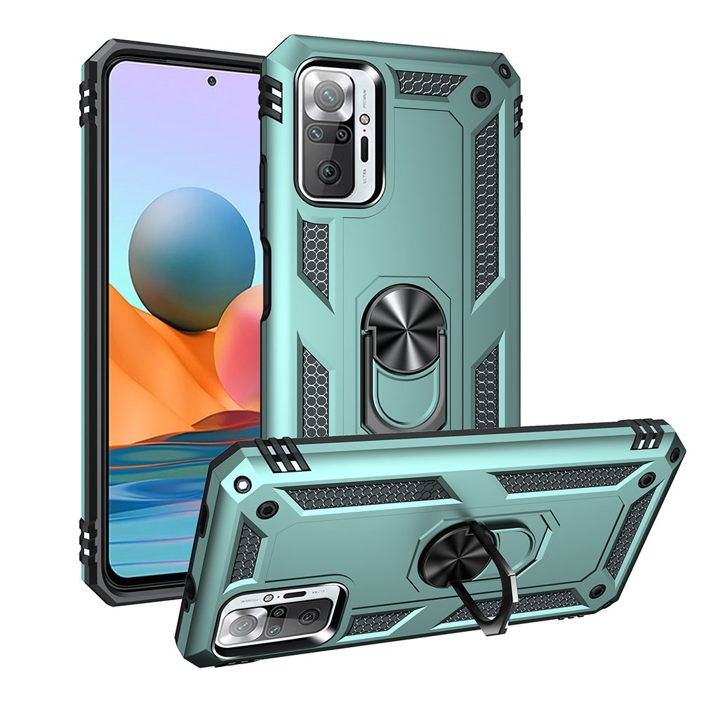 Redmi Note 10 Pro Kılıf Sofya Yüzüklü Silikon Kapak - Yeşil