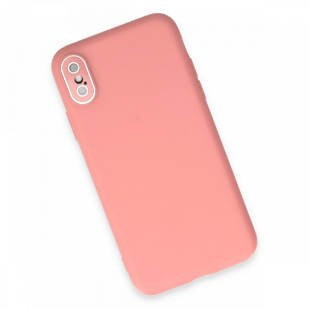 iPhone XS Kılıf Lansman Glass Kapak - Pembe iPhone XS Kılıf Lansman Glass Kapak - Pembe