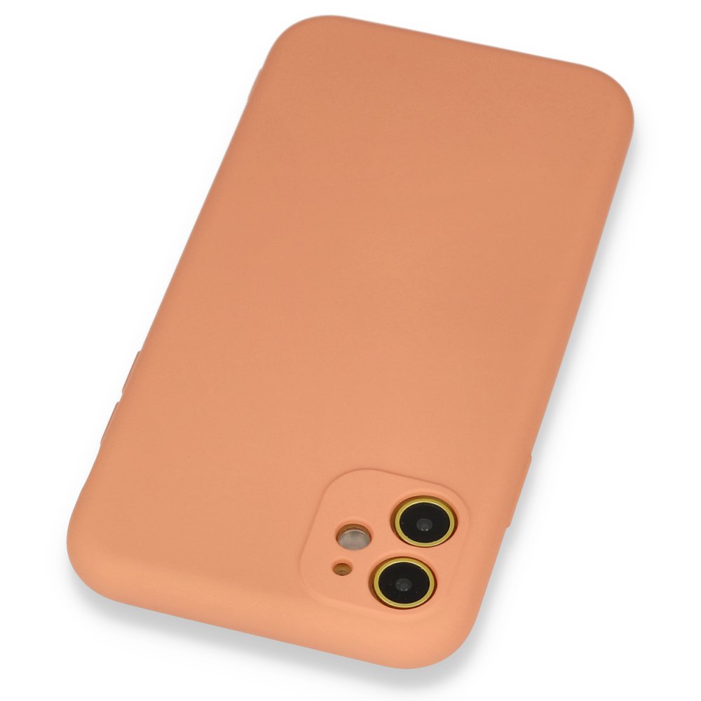  iPhone 11 Kılıf Nano içi Kadife Silikon - Turuncu