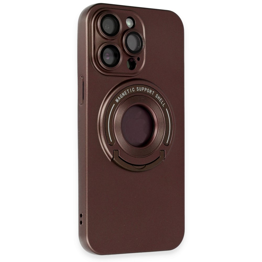  iPhone 13 Pro Max Kılıf Lukka Magneticsafe Kapak - Kahverengi